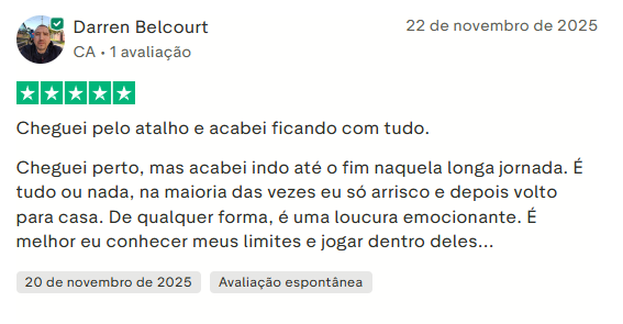 Avaliação de cliente Nine Casino